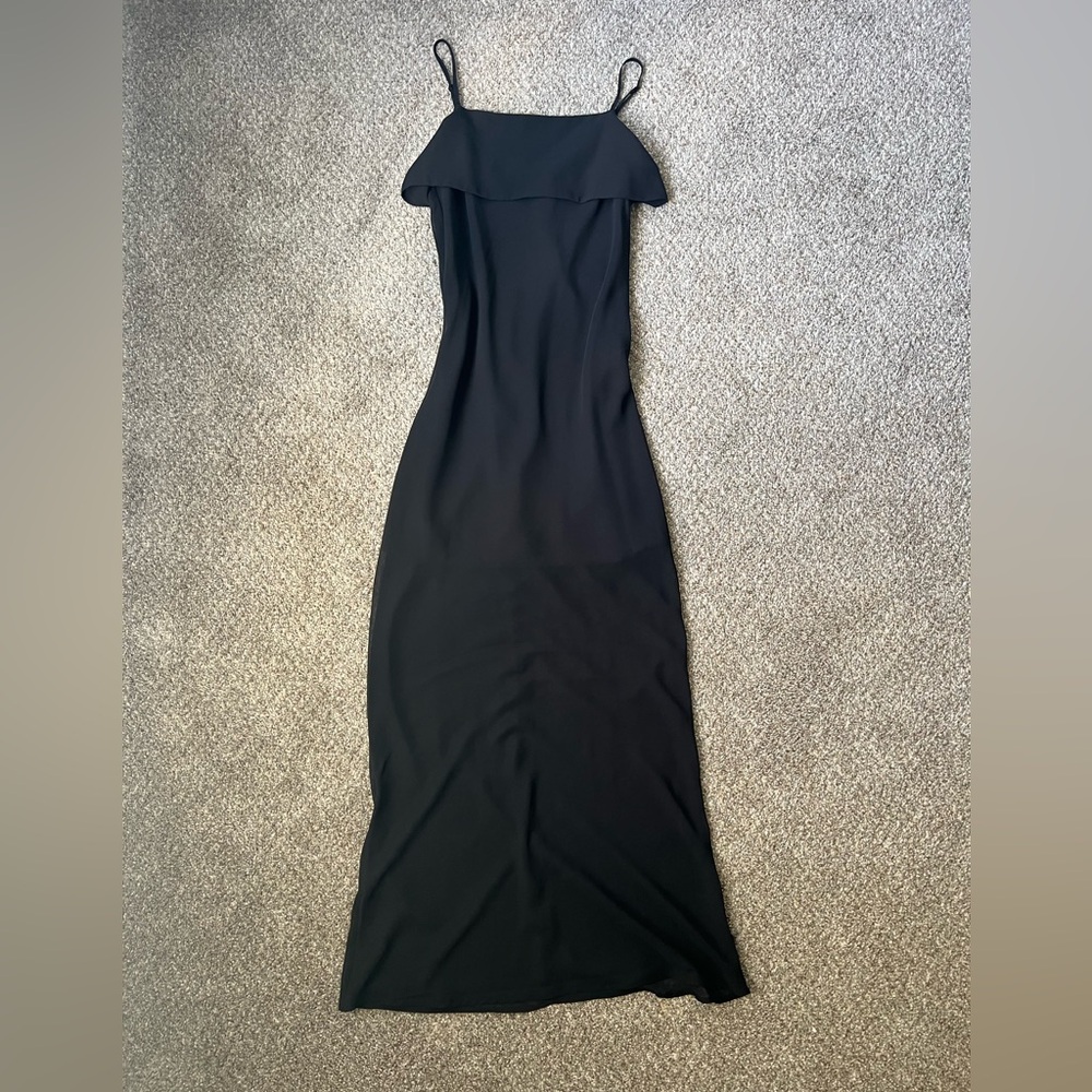 Black Sheer Hem Dress